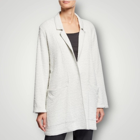 Eileen Fisher Sweaters - EILEEN FISHER Cardigan Womens Size Medium Longline Lagenlook Jacquard Tencel